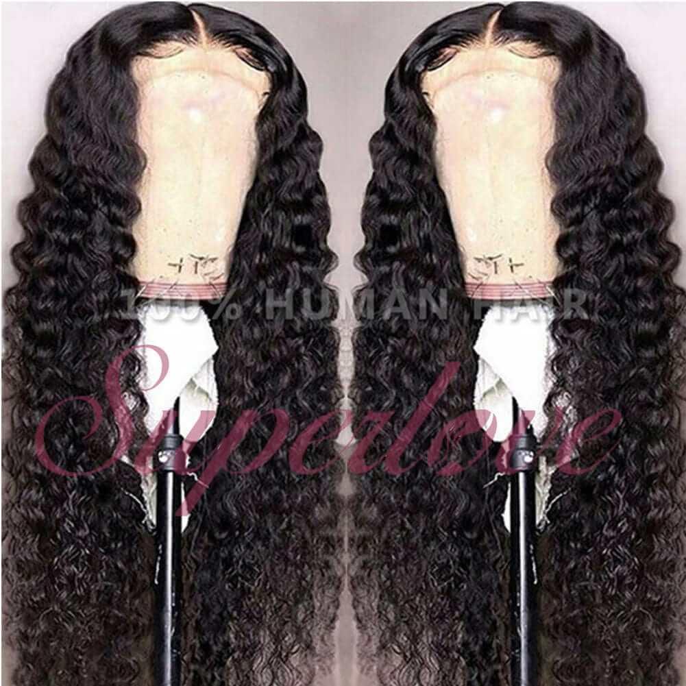 4x4 Lace Closure Water Wave Human Hair Wig Brazilian Hair Remy Hair Wig Wet and Wavy Hair - Superlovehair